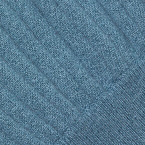 Crush. Cashmere Prague Blue Balloon Sleeve Ribbed Cashmere Sweater 1 S - Picture 4 of 11